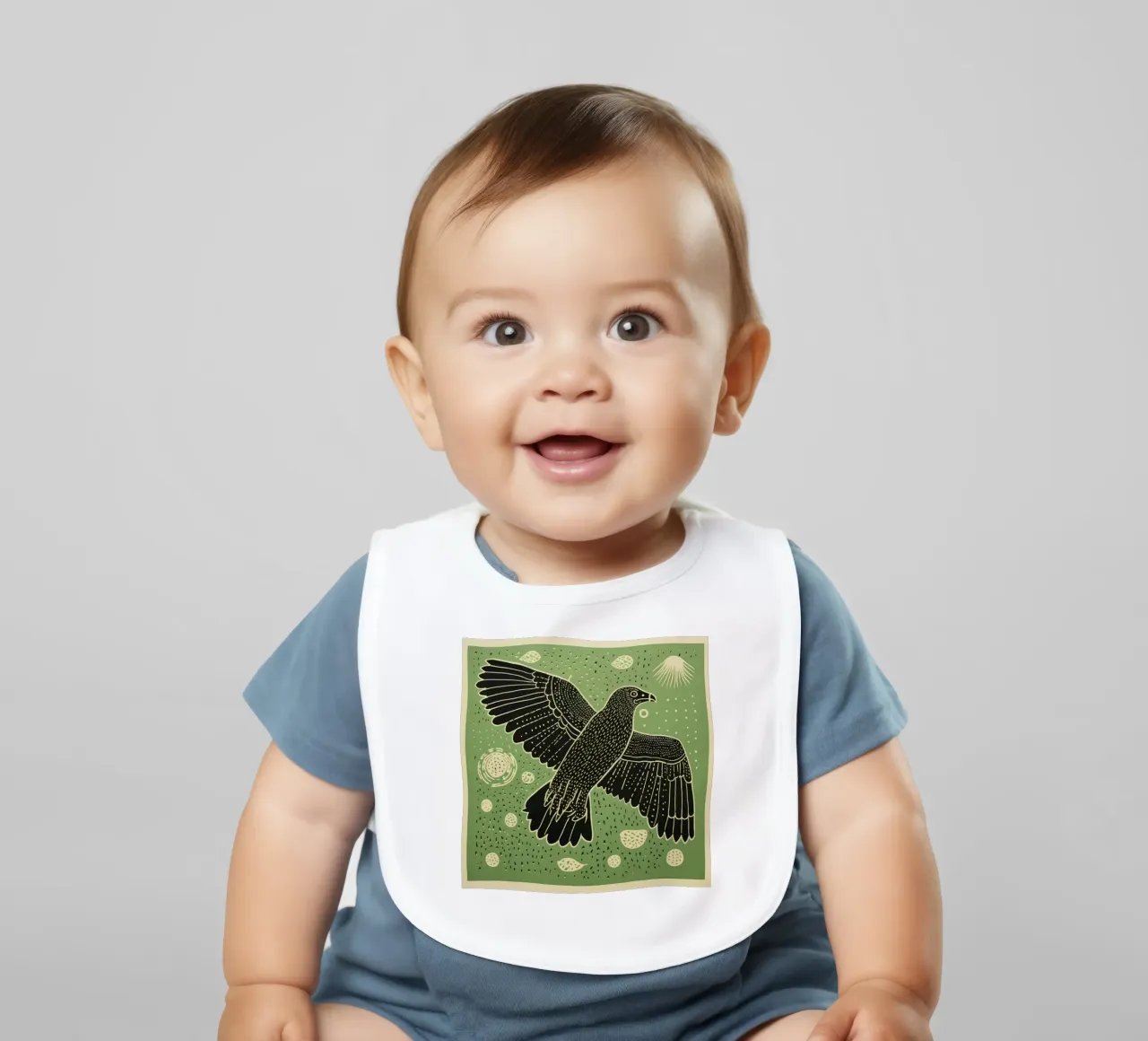 Green Eagle bavaglino da Minimal Animal Art