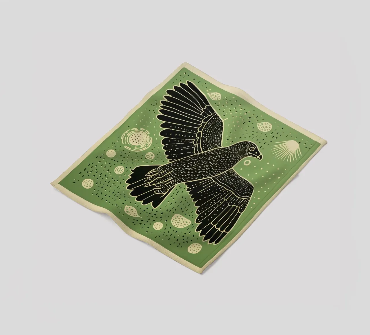 Aquila verde 2 coperta in pile da Minimal Animal Art