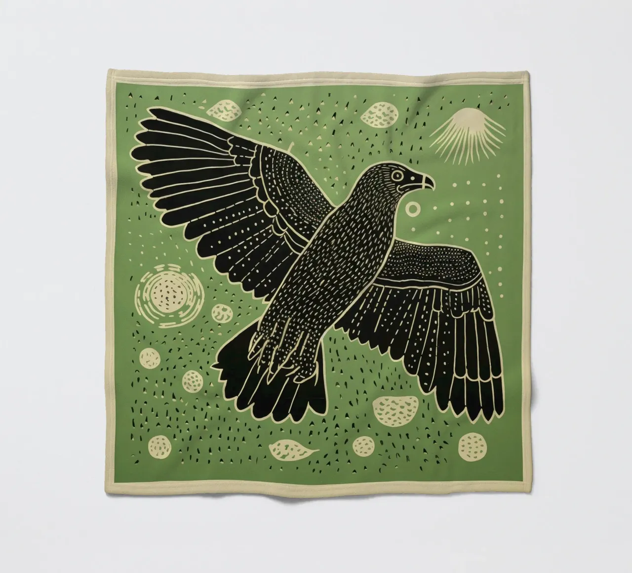 Aquila verde 2 coperta in pile da Minimal Animal Art