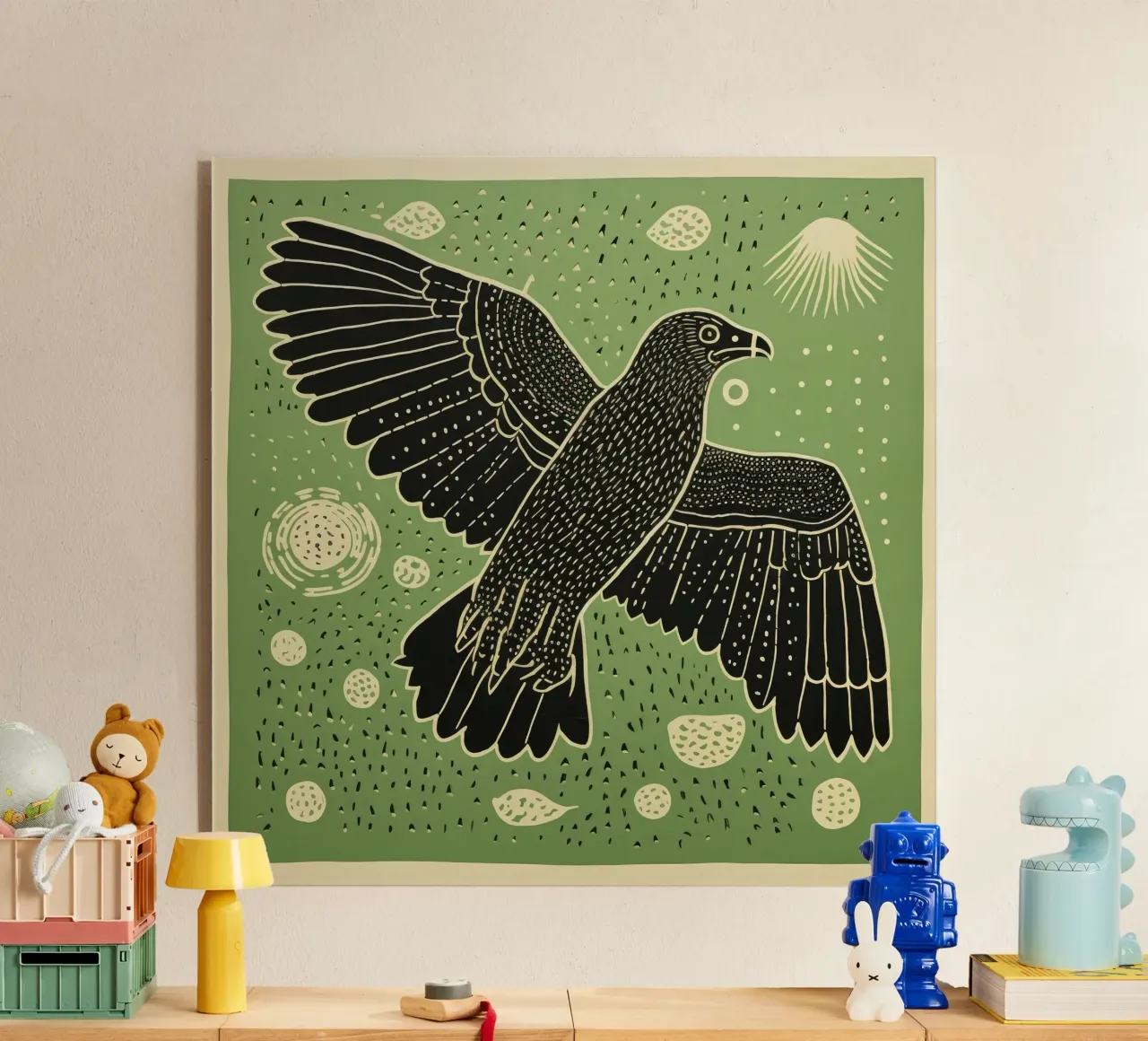 Green Eagle acrylic glass by Minimal Animal Art