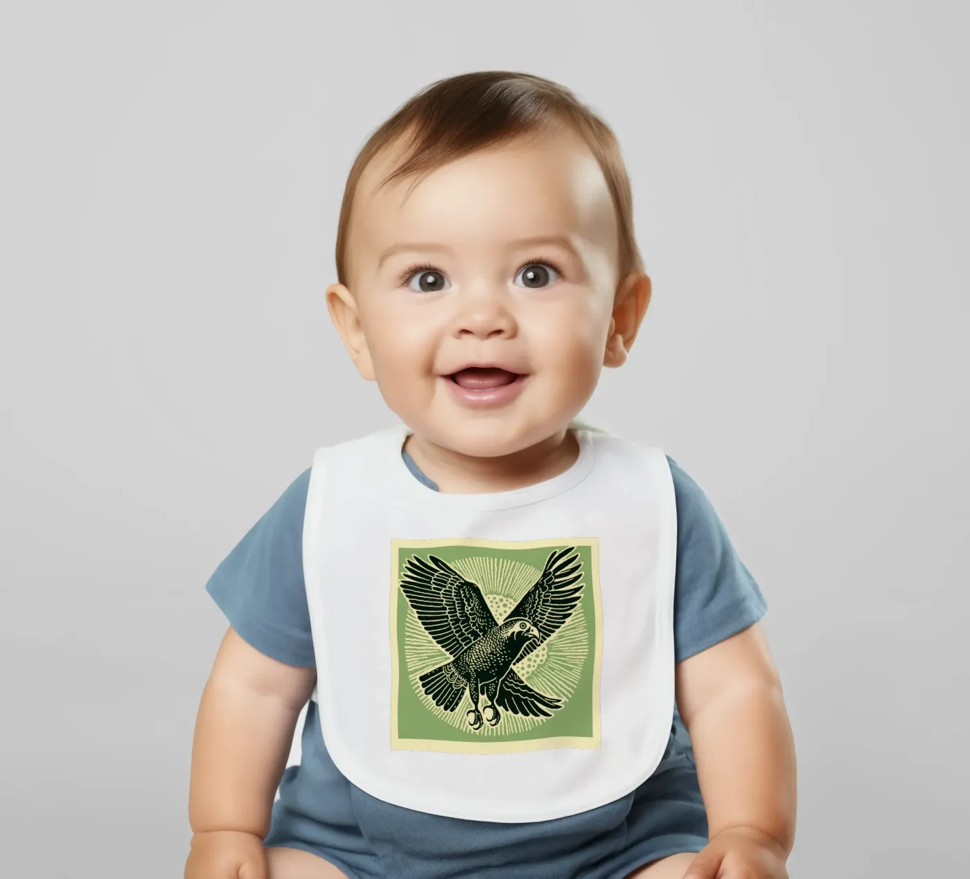 Aigle vert bavoir de Minimal Animal Art