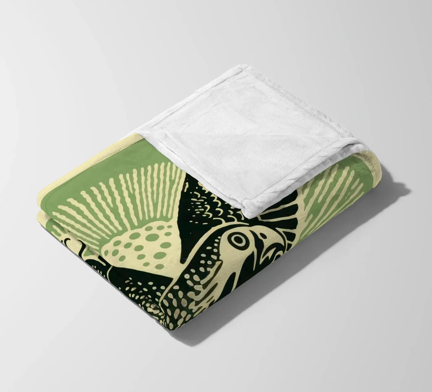 Groene adelaar fleecedeken van Minimal Animal Art