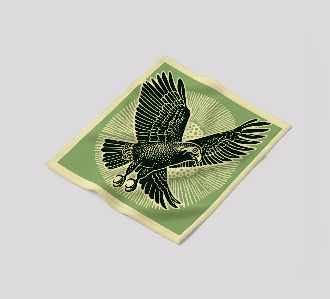 Groene adelaar fleecedeken van Minimal Animal Art