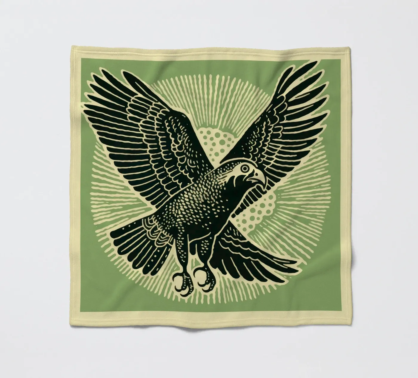 Groene adelaar fleecedeken van Minimal Animal Art