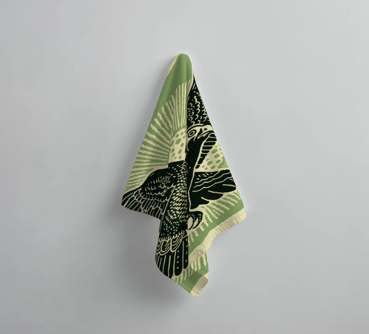 Aigle vert 3 serviette de bain de Minimal Animal Art