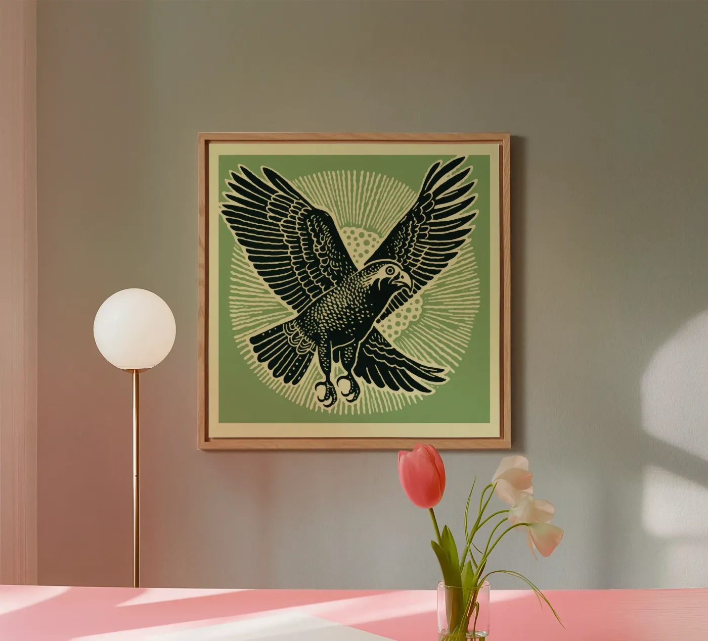 Green Eagle forex plate by Minimal Animal Art