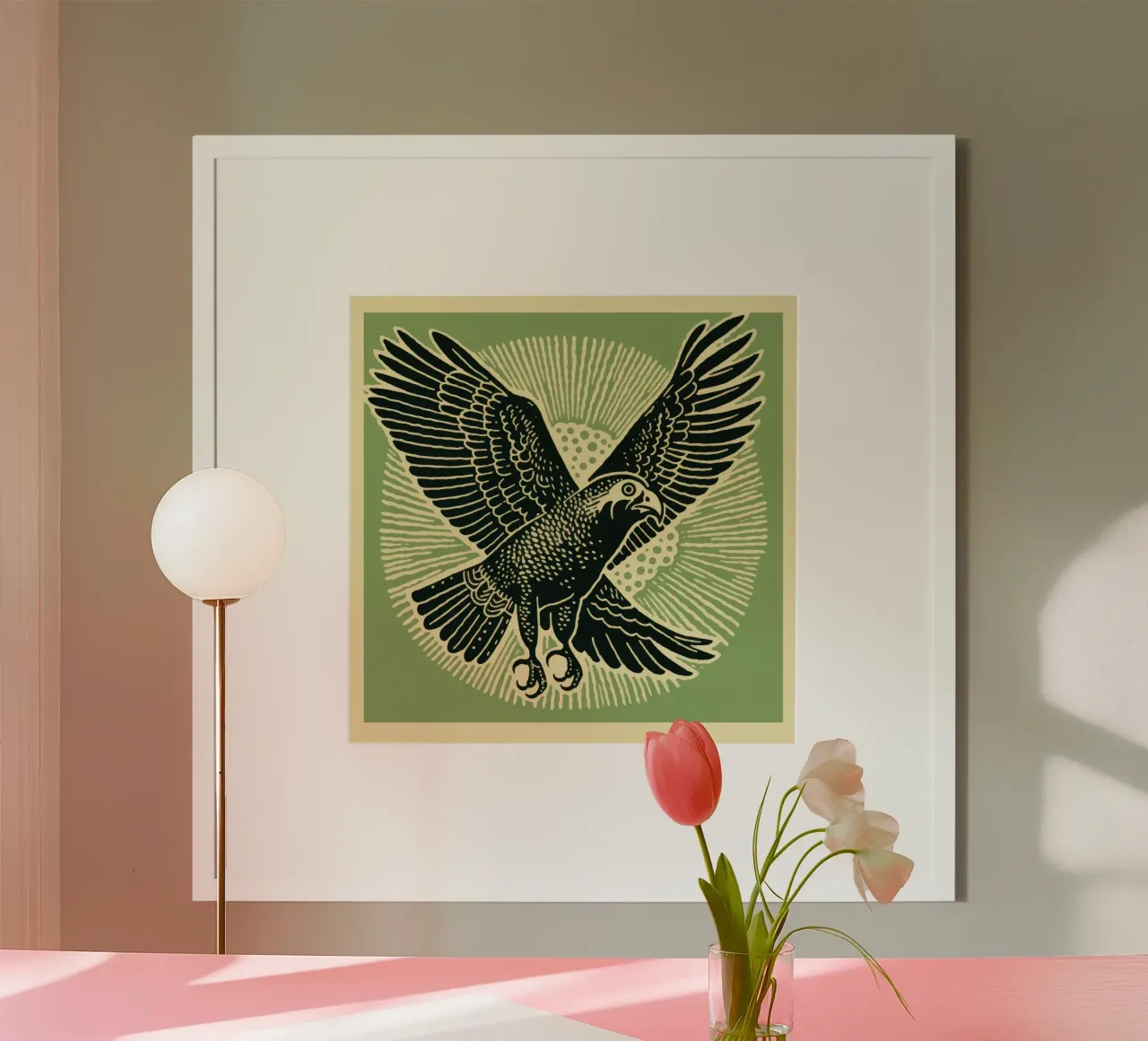 Aigle vert 3 poster de Minimal Animal Art
