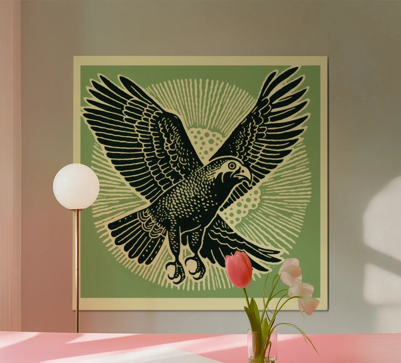 Aigle vert 3 poster de Minimal Animal Art