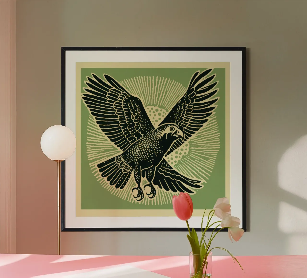 Aigle vert 3 poster de Minimal Animal Art