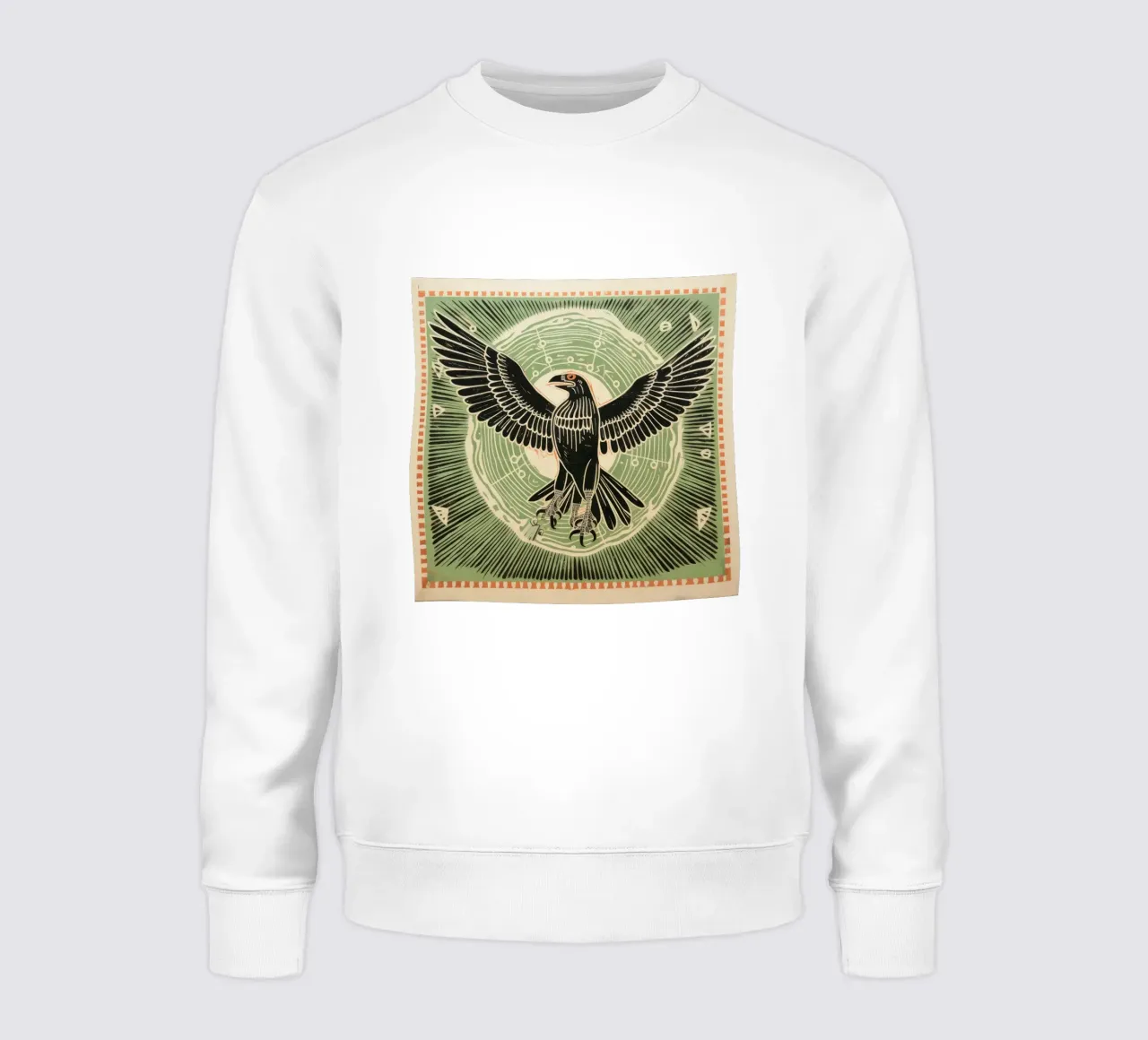 Aquila verde 4 felpa da Minimal Animal Art