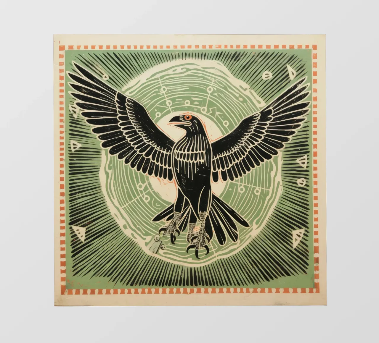 Groene adelaar fotobehang van Minimal Animal Art