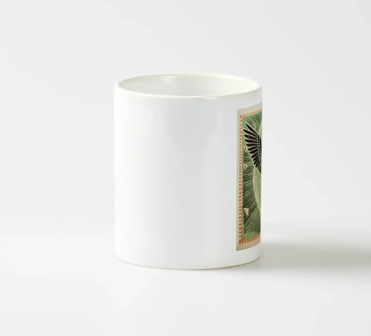 Green Eagle ceramic mug by Minimal Animal Art