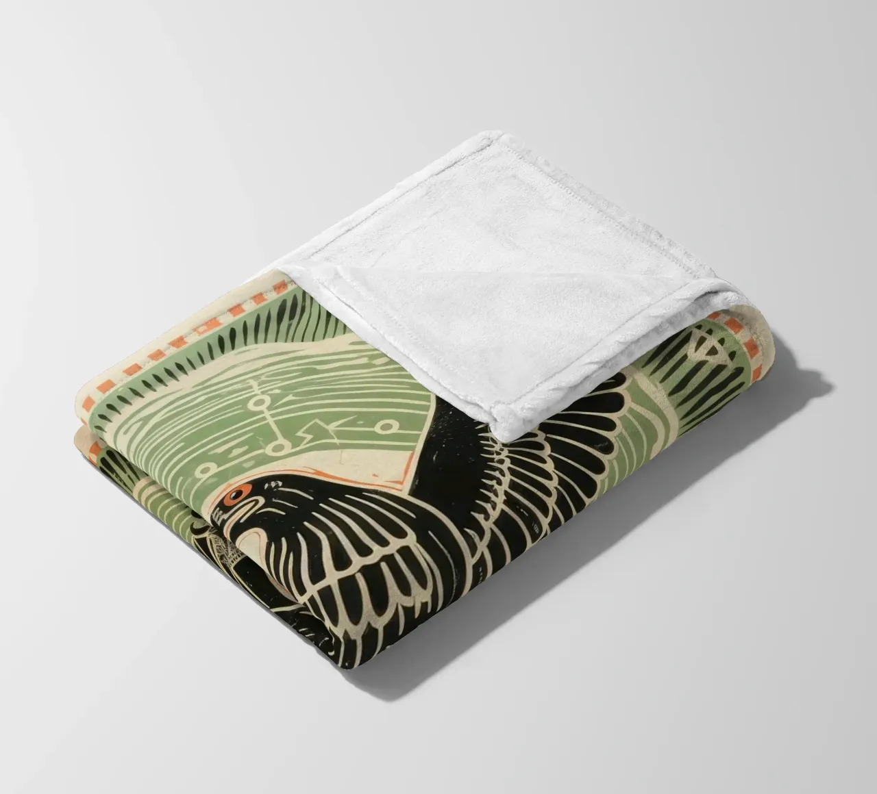 Green Eagle fleecedeken van Minimal Animal Art