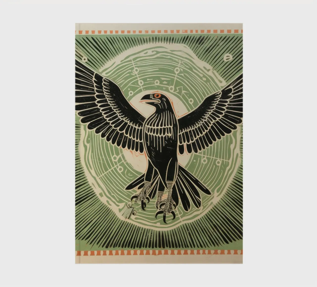 Aigle vert 4 carnet de notes de Minimal Animal Art