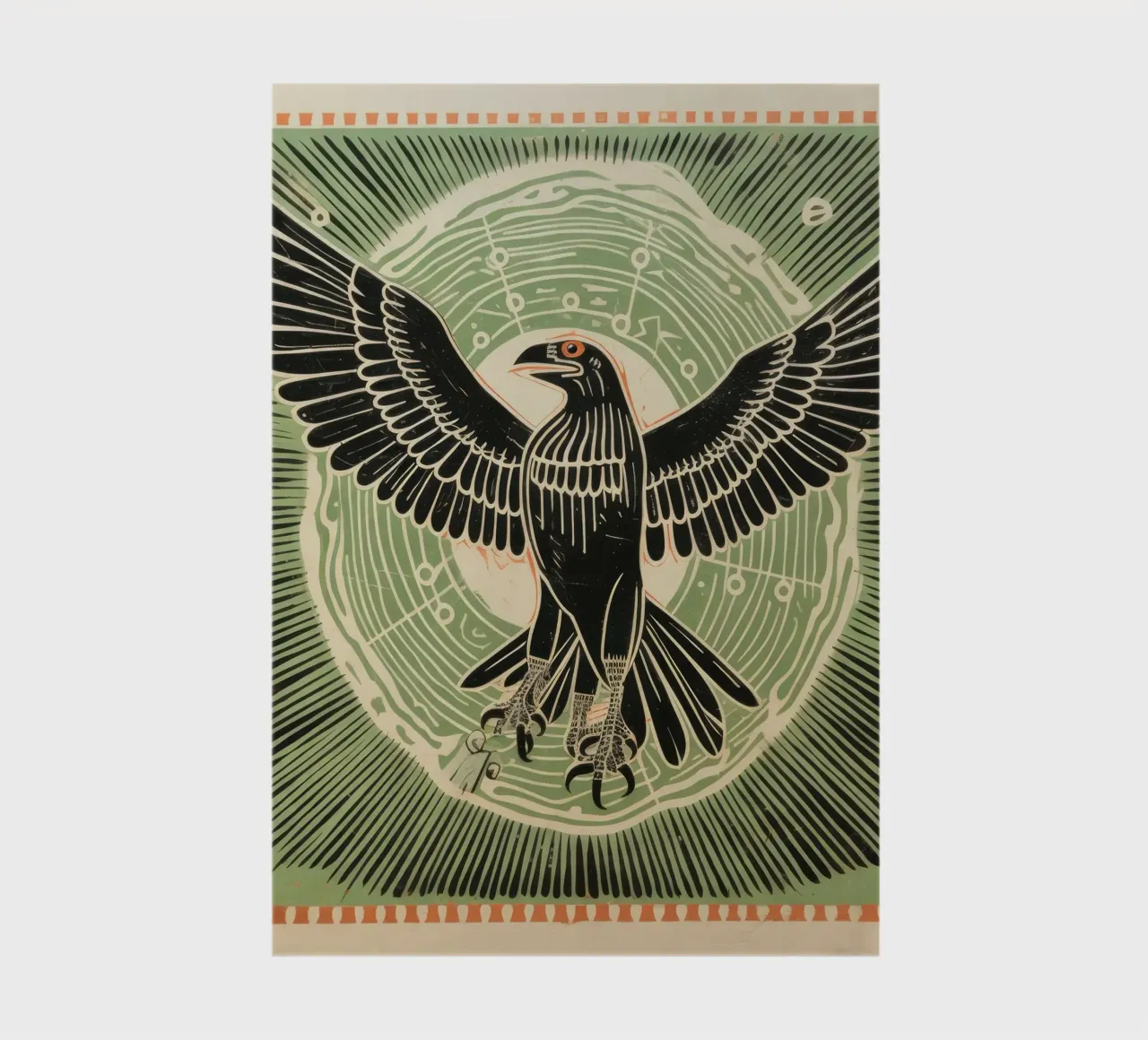Aigle vert 4 carnet de notes de Minimal Animal Art