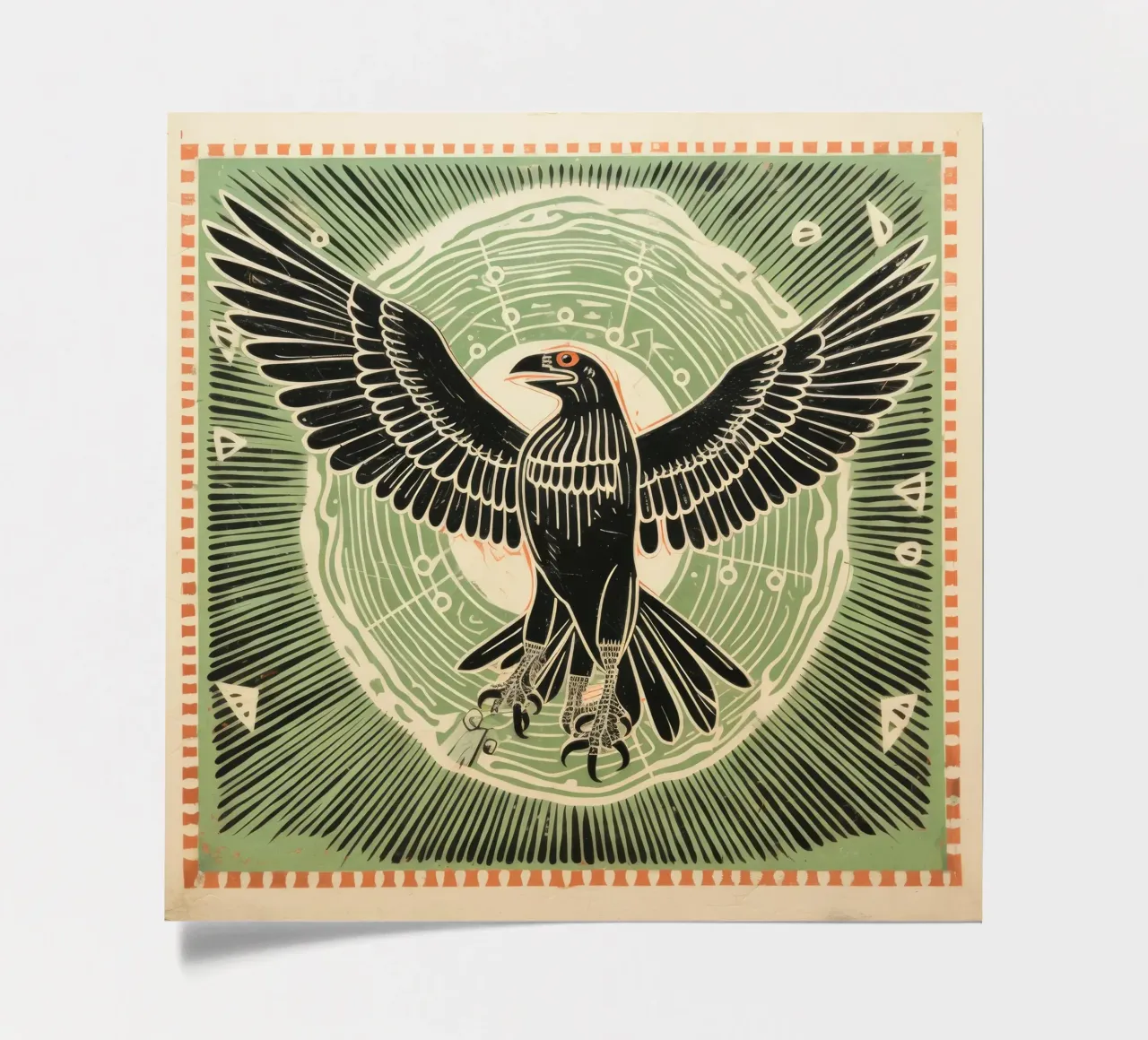 Green Eagle sticker sheet by Minimal Animal Art