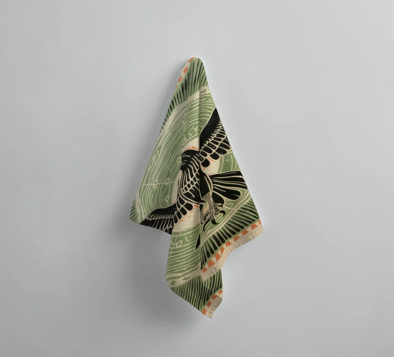 Aigle vert 4 serviette de bain de Minimal Animal Art