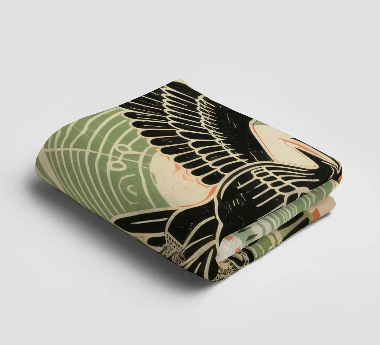 Aigle vert 4 serviette de bain de Minimal Animal Art