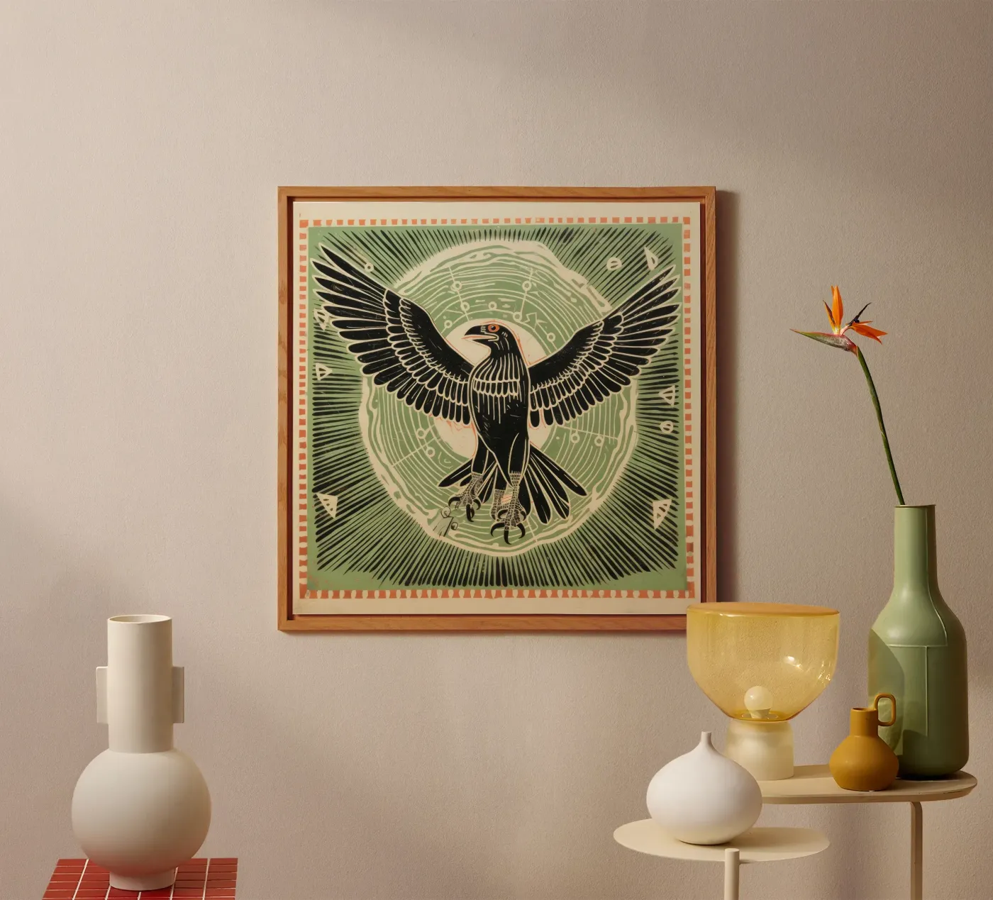 Green Eagle forex plate by Minimal Animal Art