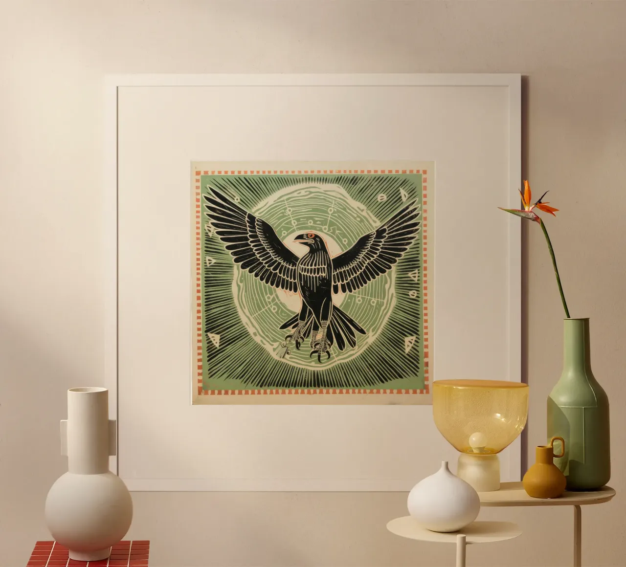 Groene Adelaar 4 hahnemühle van Minimal Animal Art