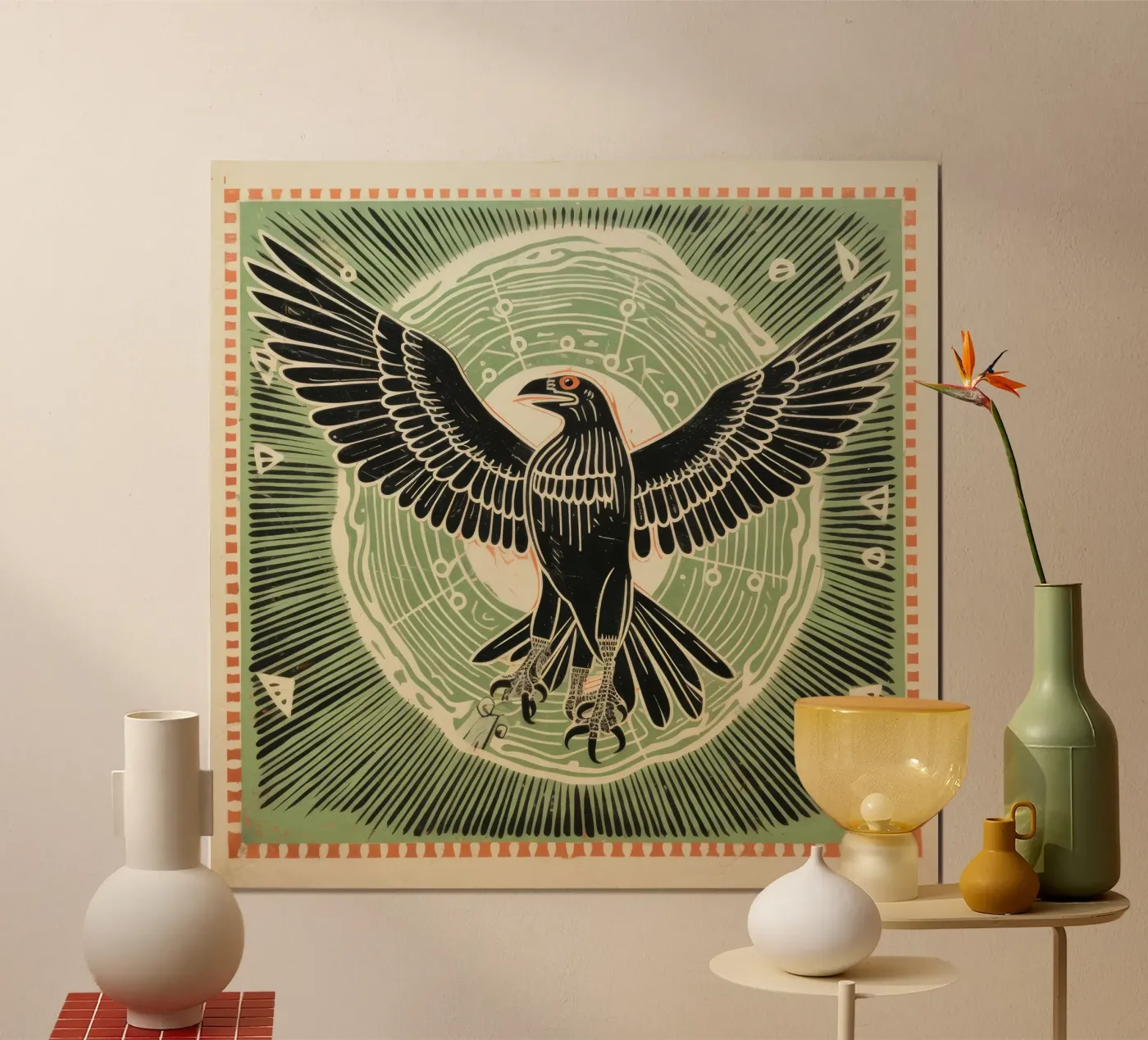 Green Eagle poster da Minimal Animal Art