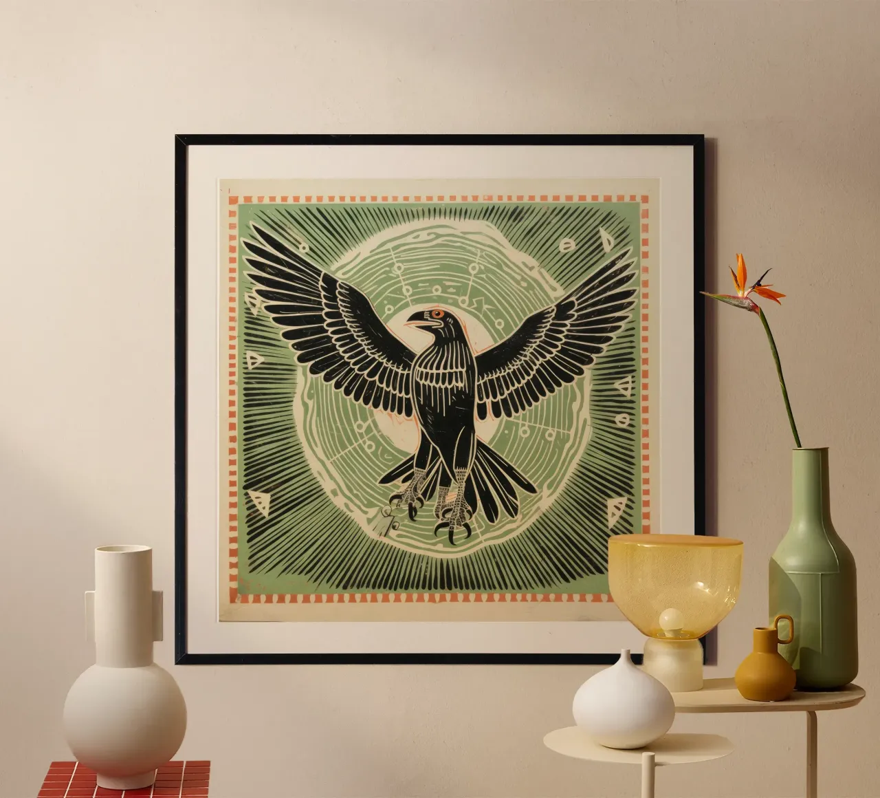 Grüner Adler Poster von Minimal Animal Art