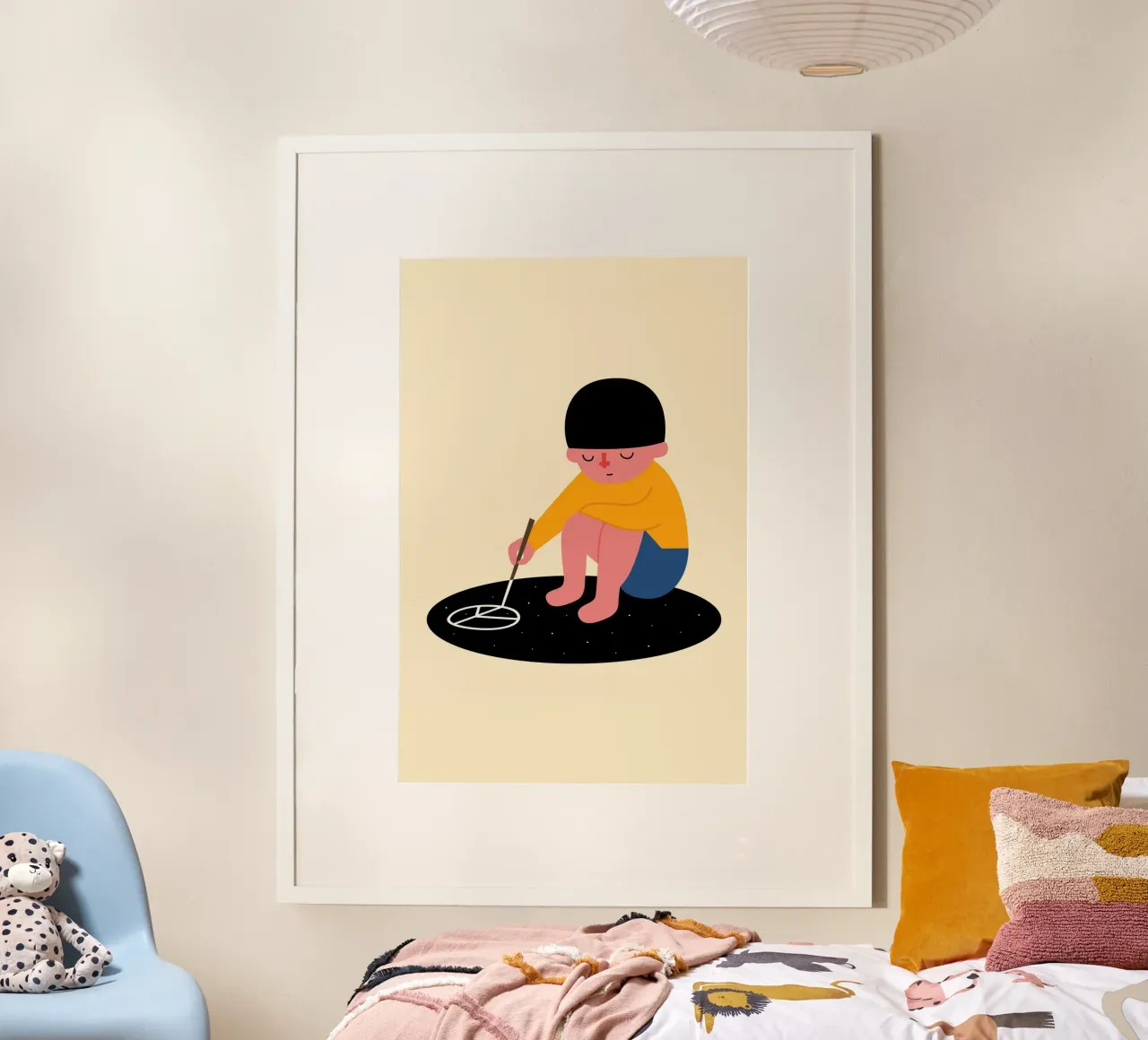 Pace per favore poster con telaio in legno da Andy Westface