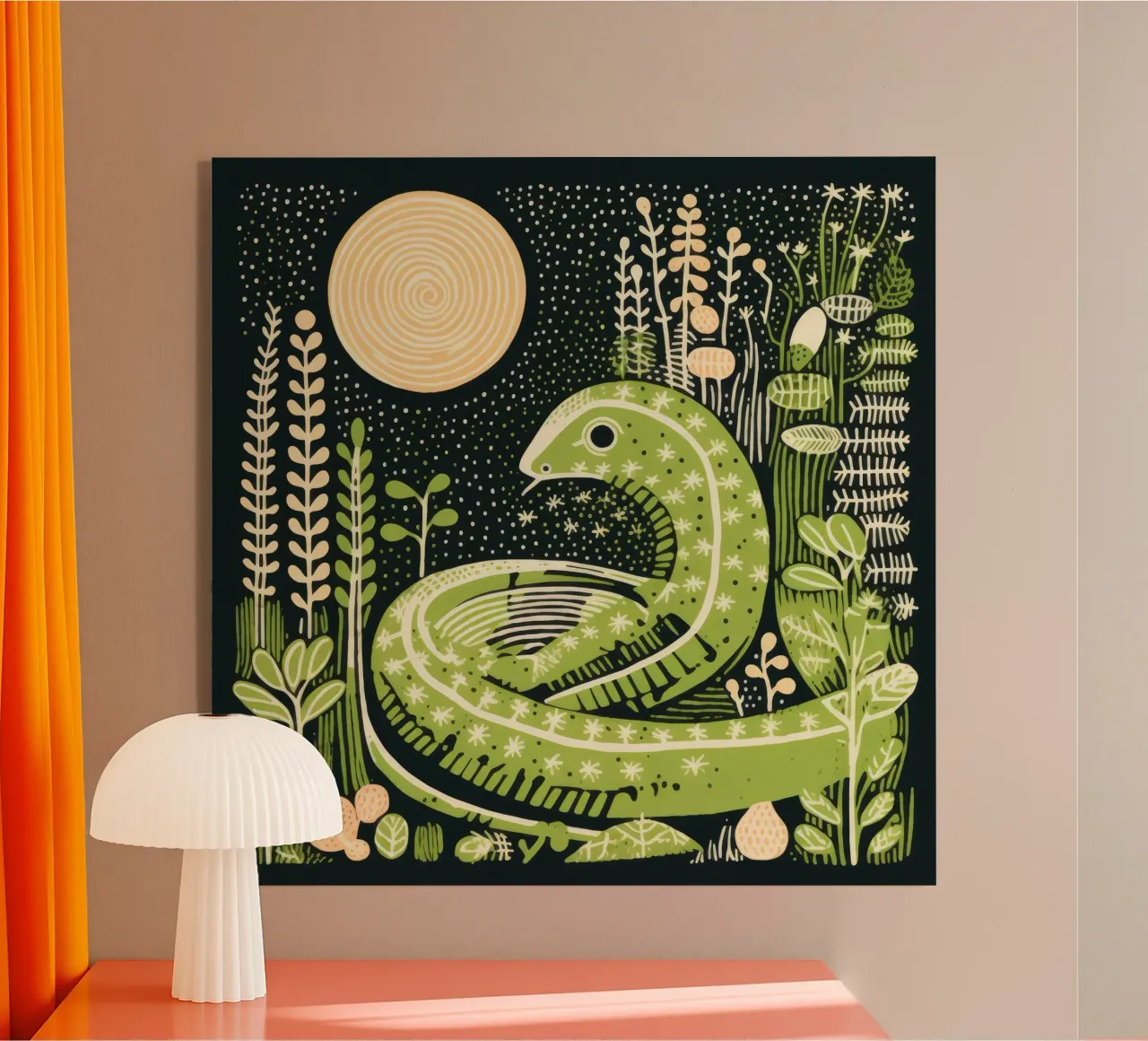 Lombriz Verde 2 metacrilato de Minimal Animal Art