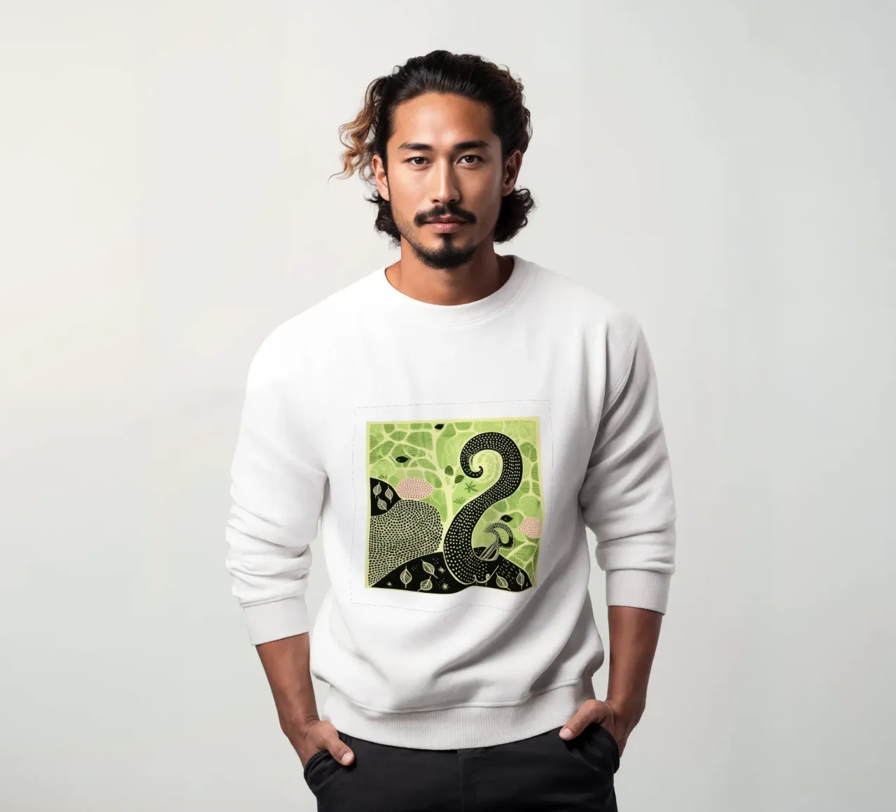 Lombriz verde 3 sudadera de Minimal Animal Art