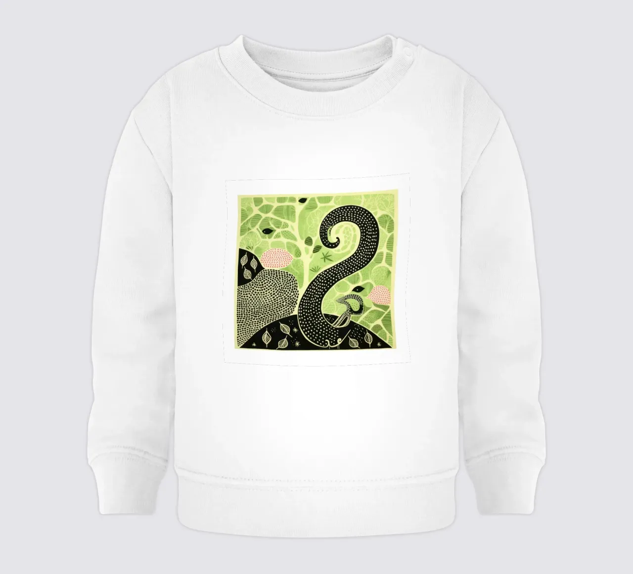 Green Earthworm 3 baby sweatshirt by Minimal Animal Art