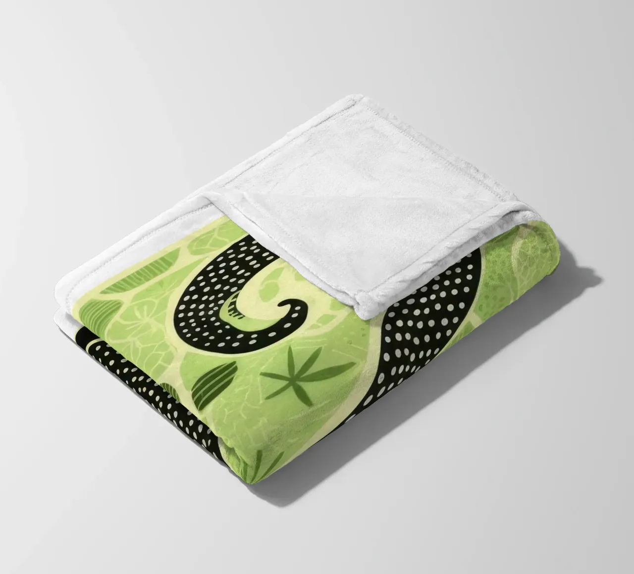 Ver de terre vert 3 plaid polaire de Minimal Animal Art