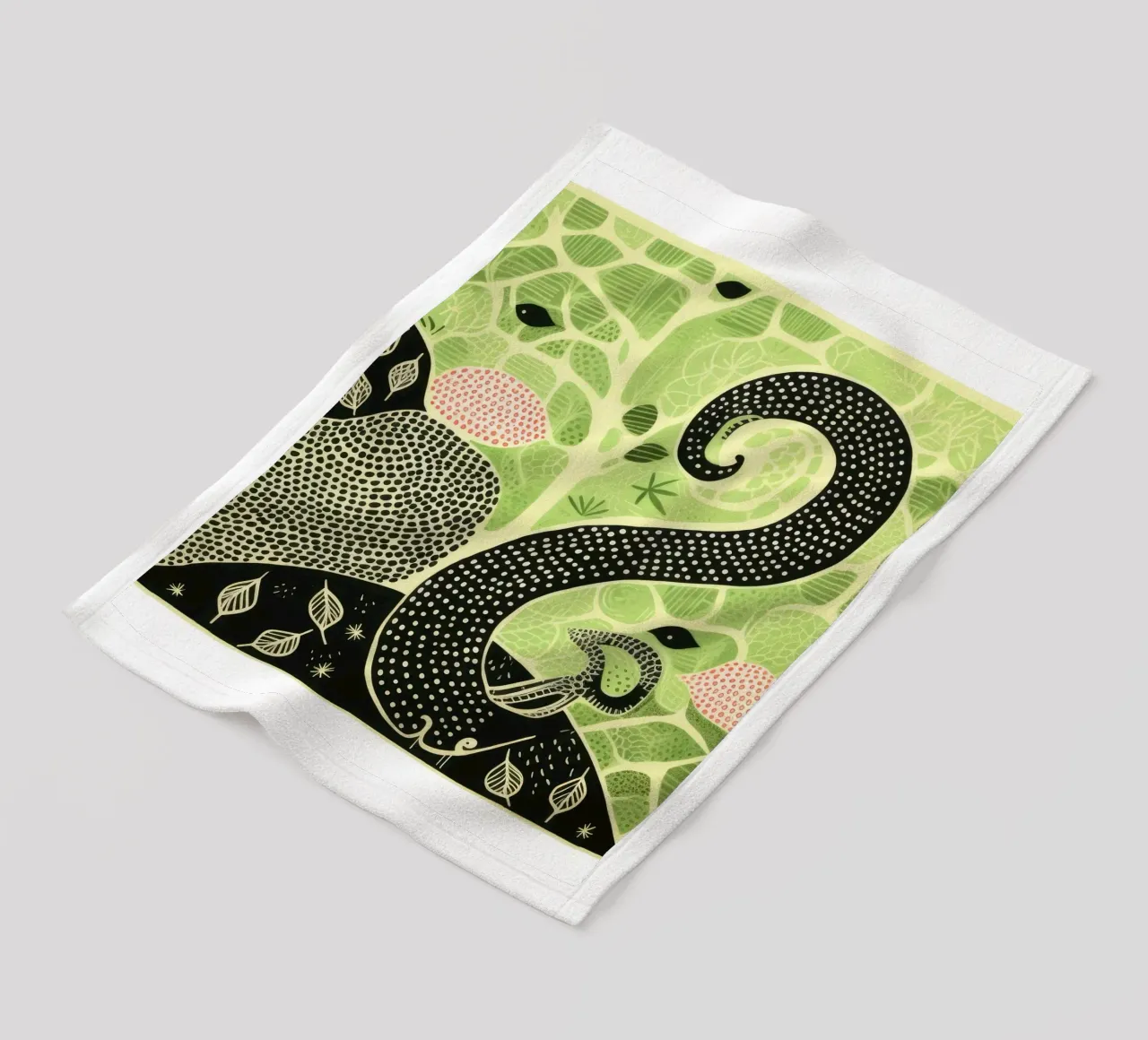 Ver de terre vert 3 plaid polaire de Minimal Animal Art