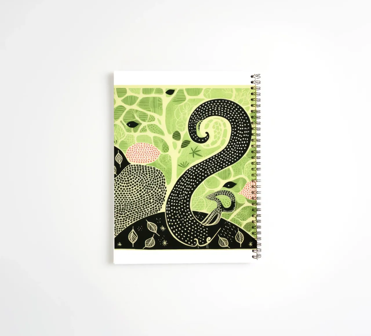 Groene regenworm 3 notitieboek met spiraal van Minimal Animal Art