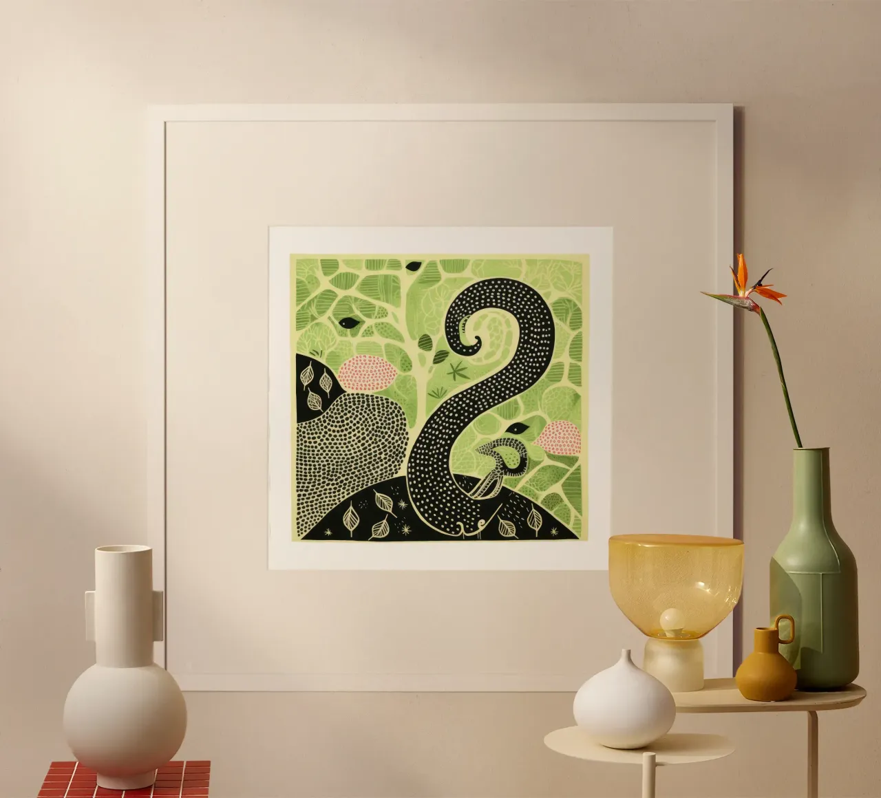 Grüner Regenwurm 3 Hahnemühle von Minimal Animal Art