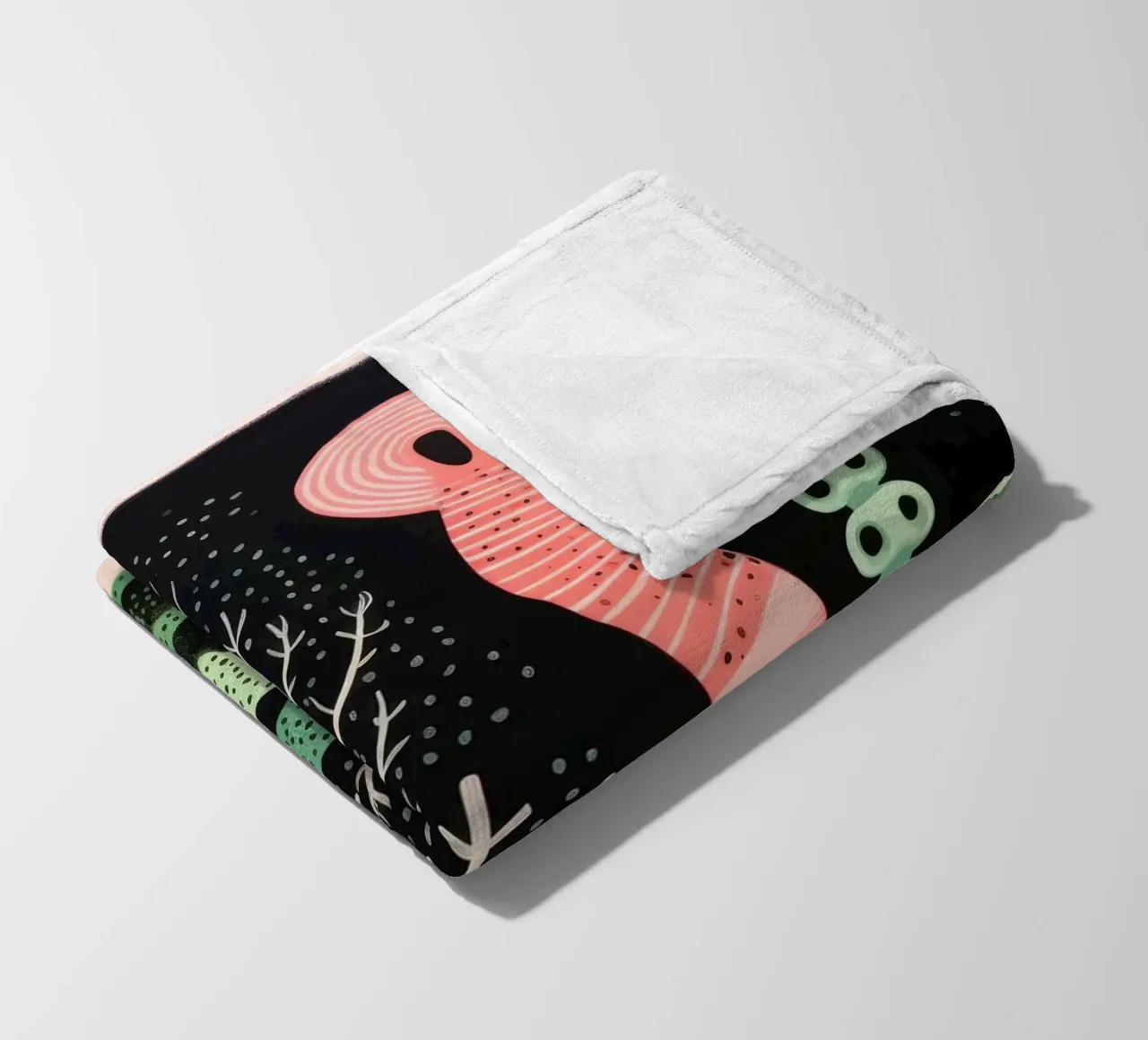 Green Earthworm 4 fleece blanket by Minimal Animal Art