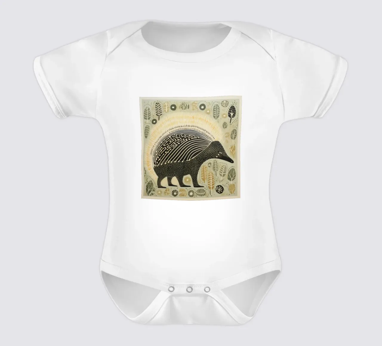 Echidna verde 1 body neonato maniche corte da Minimal Animal Art