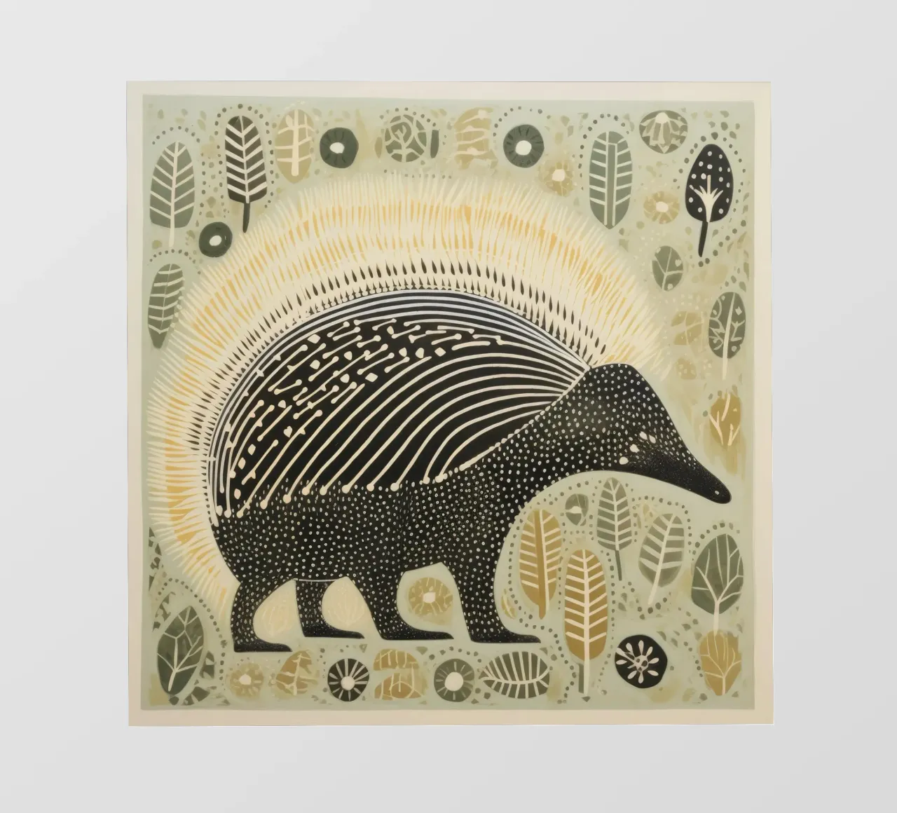 Echidna verde 1 pellicola backlit da Minimal Animal Art