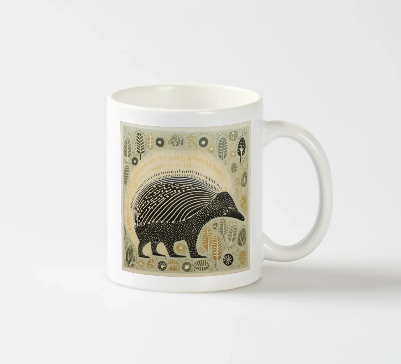 Echidna verde 1 tazza in ceramica da Minimal Animal Art