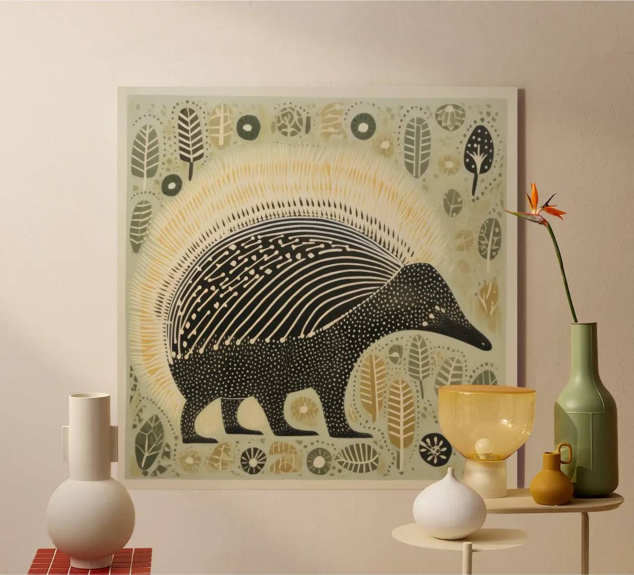 Echidna verde plexiglass da Minimal Animal Art