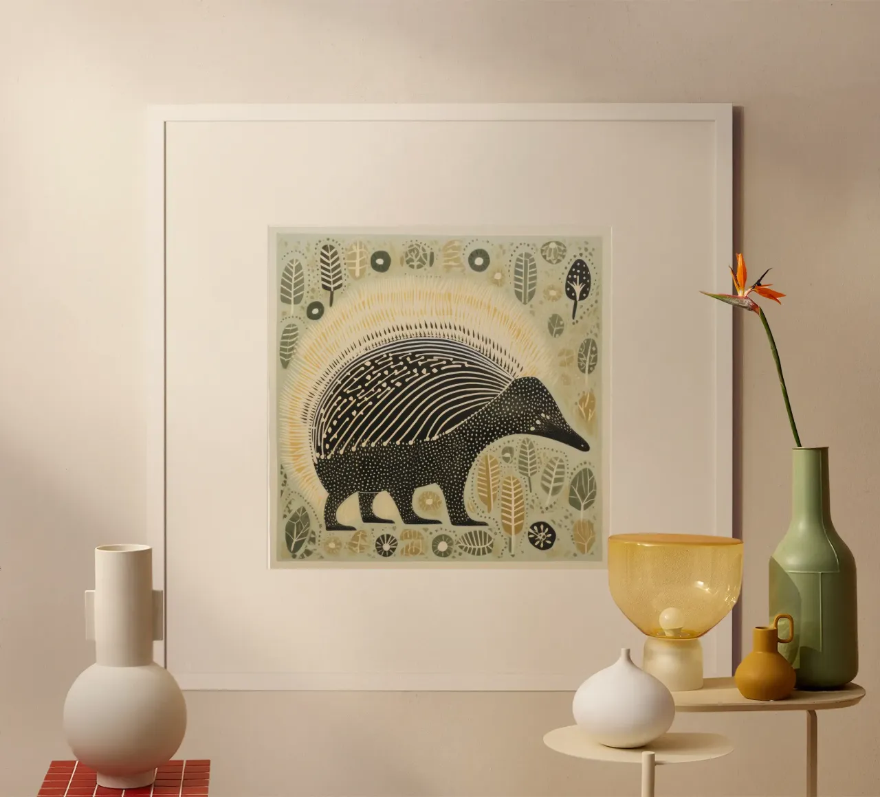 Echidna verde poster da Minimal Animal Art