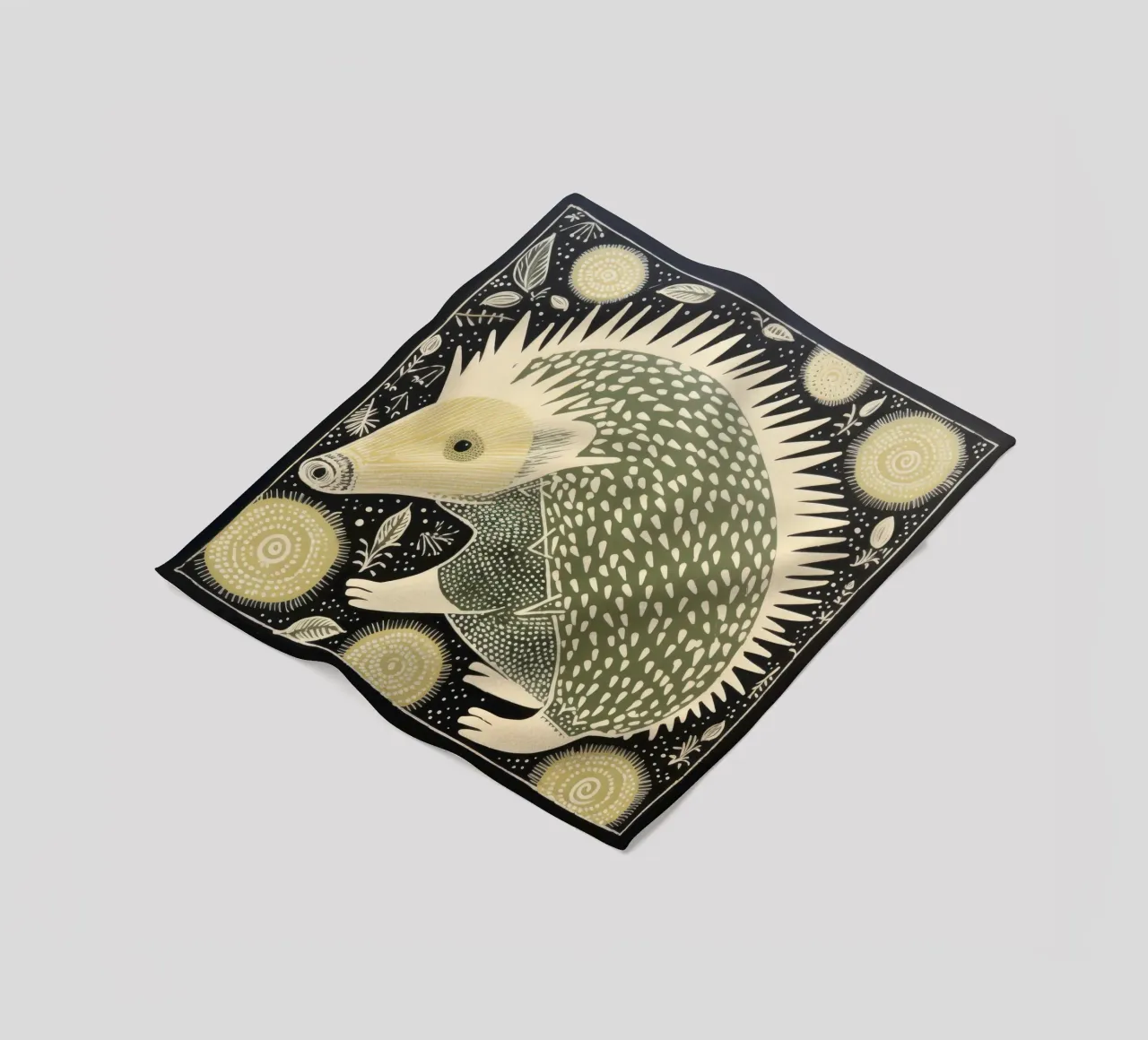Echidna verde 2 coperta in pile da Minimal Animal Art