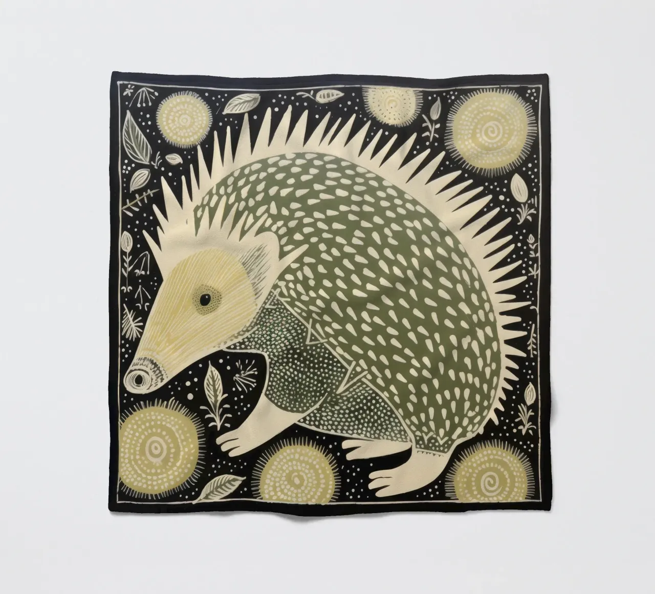 Echidna verde 2 coperta in pile da Minimal Animal Art
