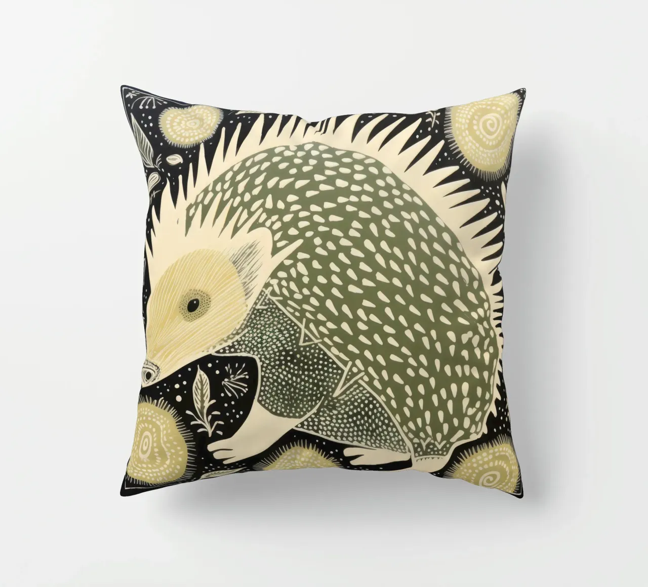 Echidna verde 2 cuscino da Minimal Animal Art