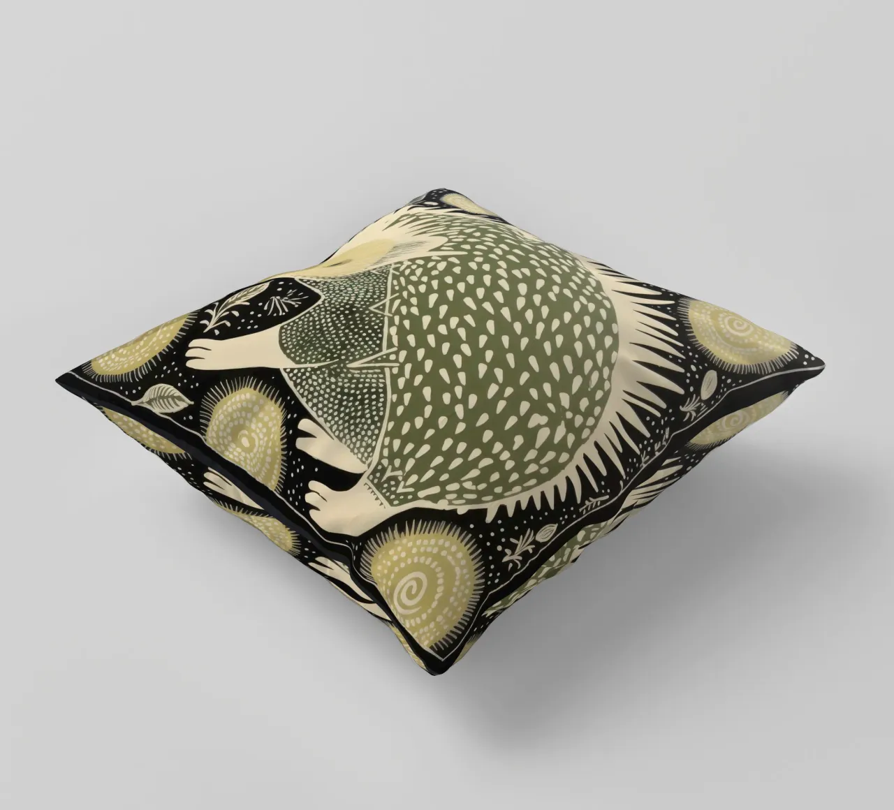 Echidna verde 2 cuscino da Minimal Animal Art