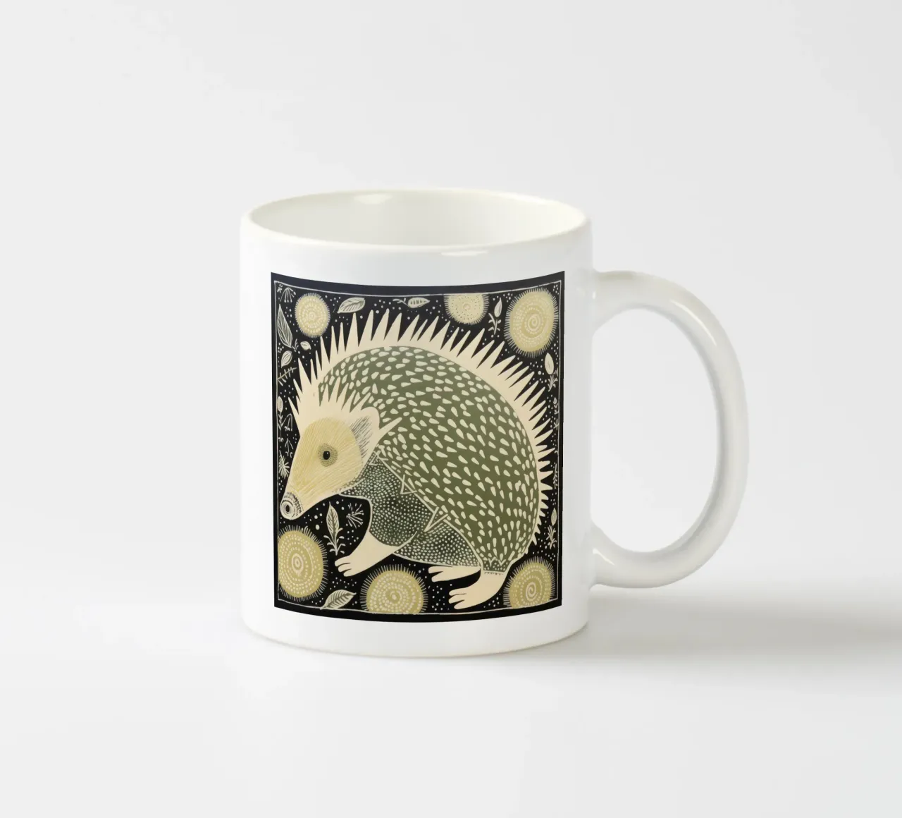 Echidna verde 2 tazza in ceramica da Minimal Animal Art