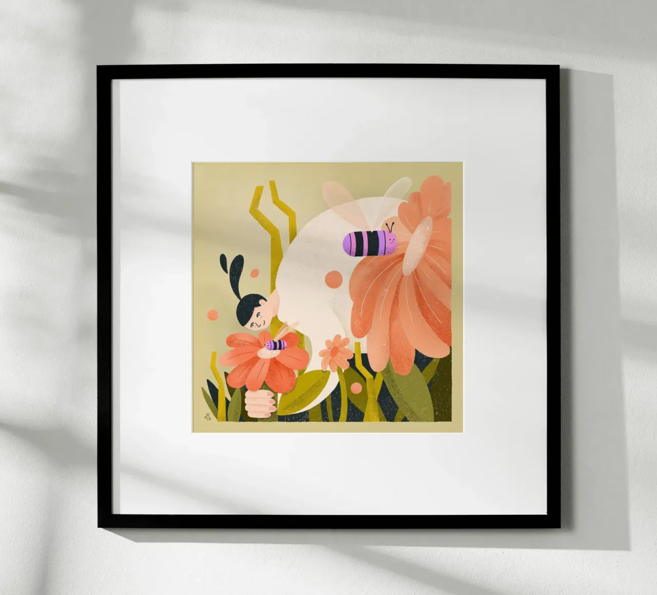 Prato fiorito con api e donna poster da Bold & Beautiful