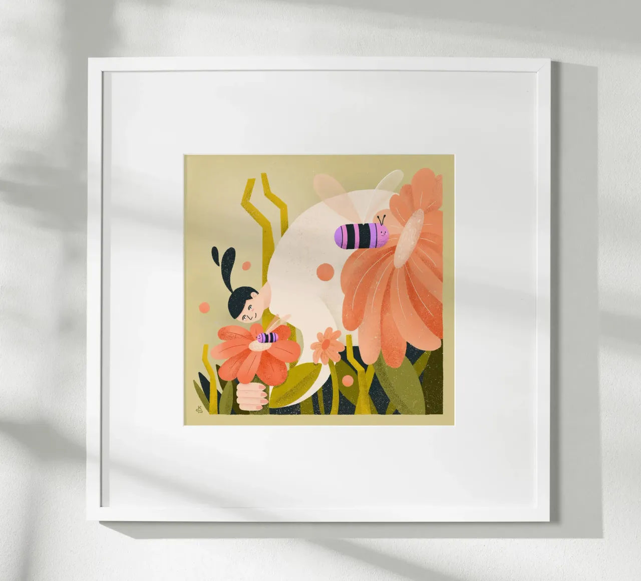 Prato fiorito con api e donna poster da Bold & Beautiful