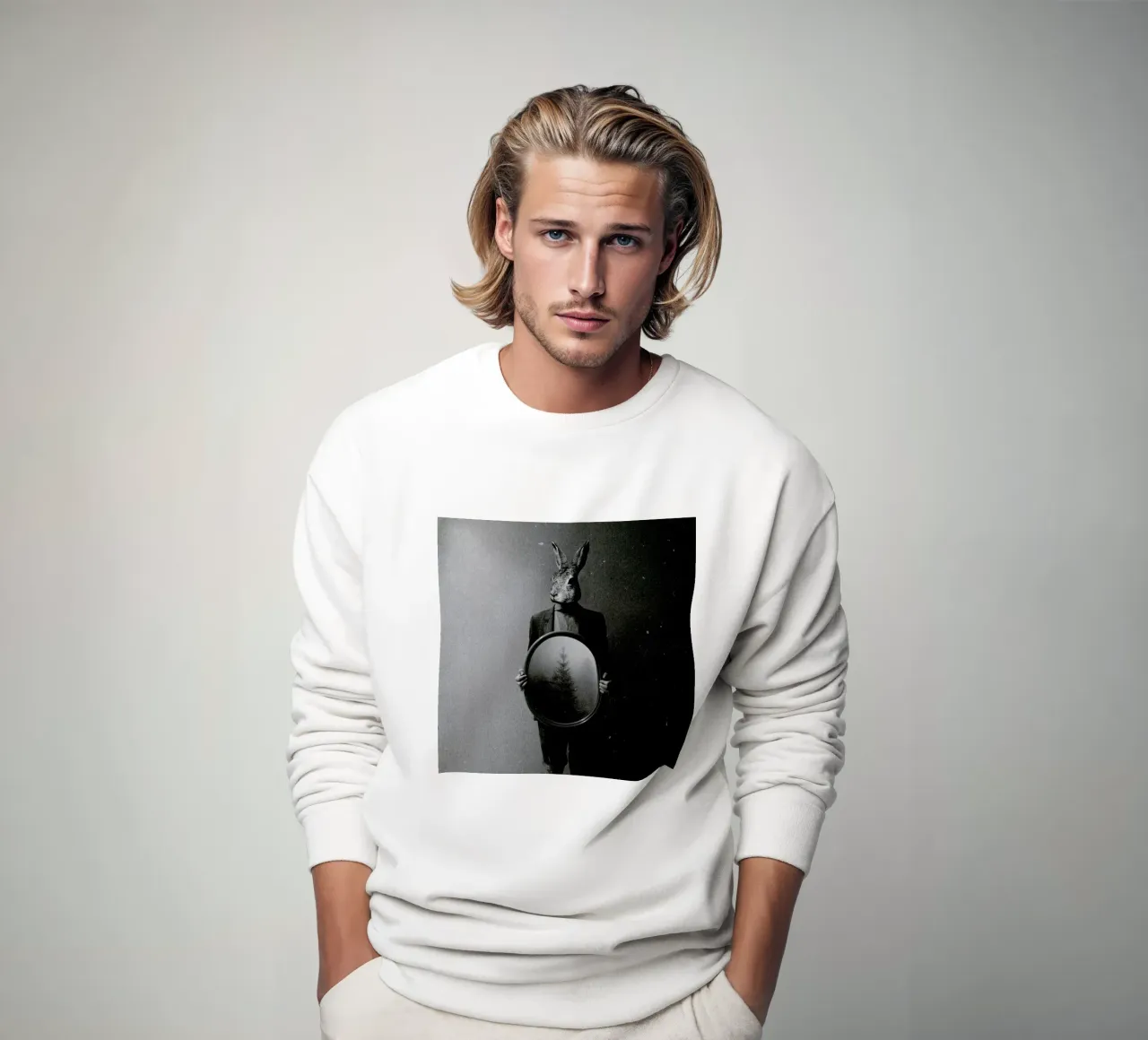 Animals in my room - Rabbit sweatshirt by Evgeniy Stepanets