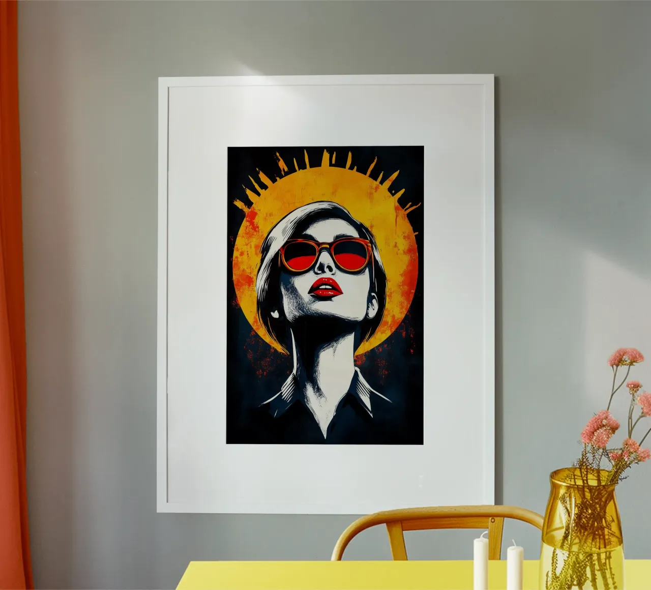 Il sole in vista poster con telaio in plastica da melipo-art
