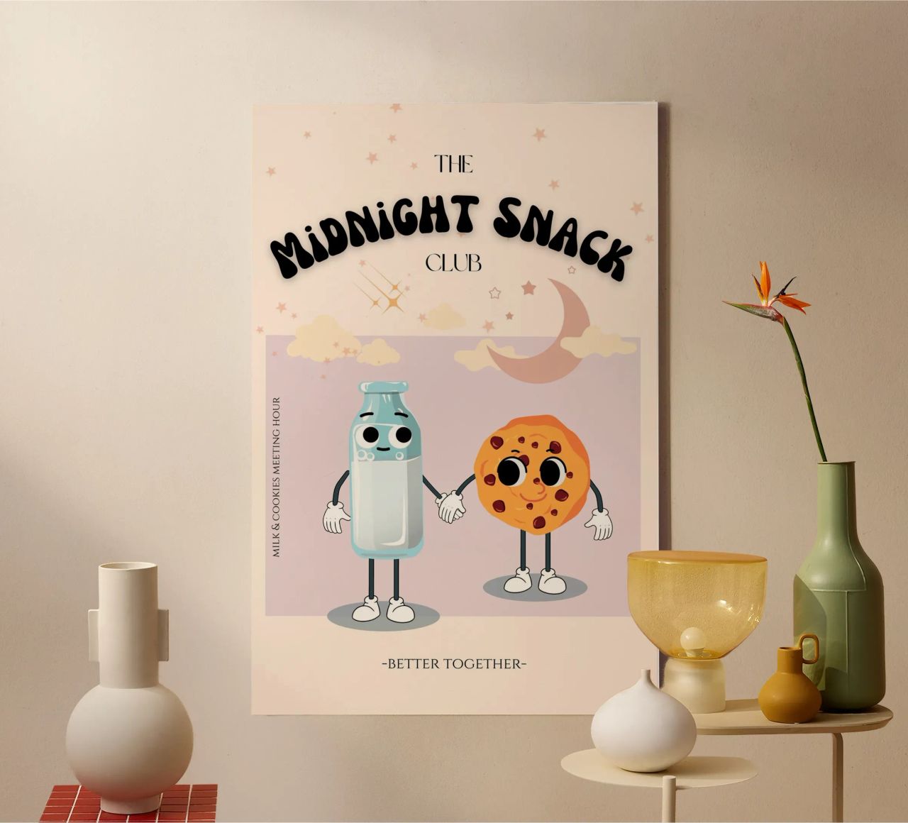 Der Mitternachtssnack-Club Druck Leinwand von KOKRPrints